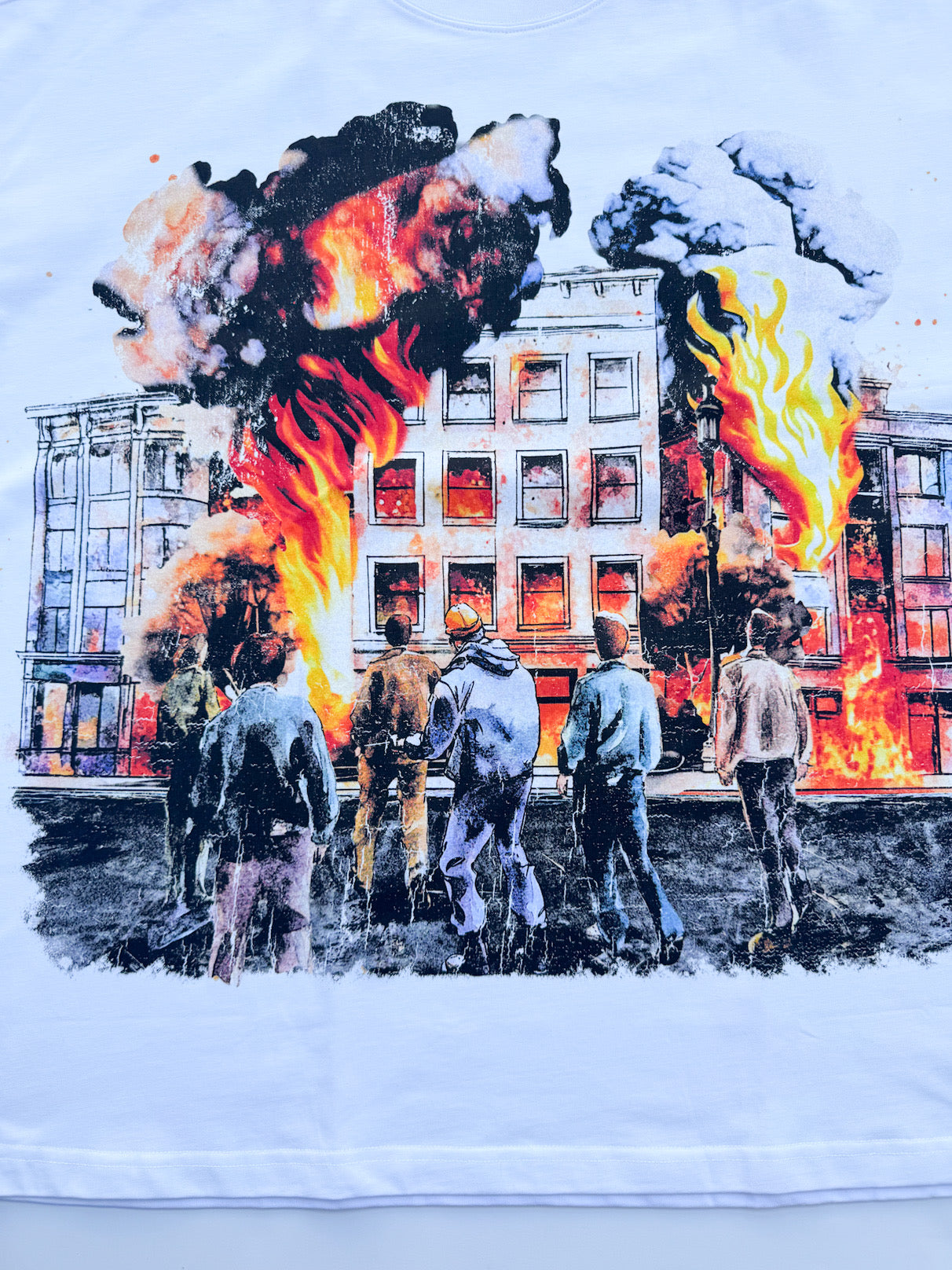 SOS BURN THE BUILDING TEE