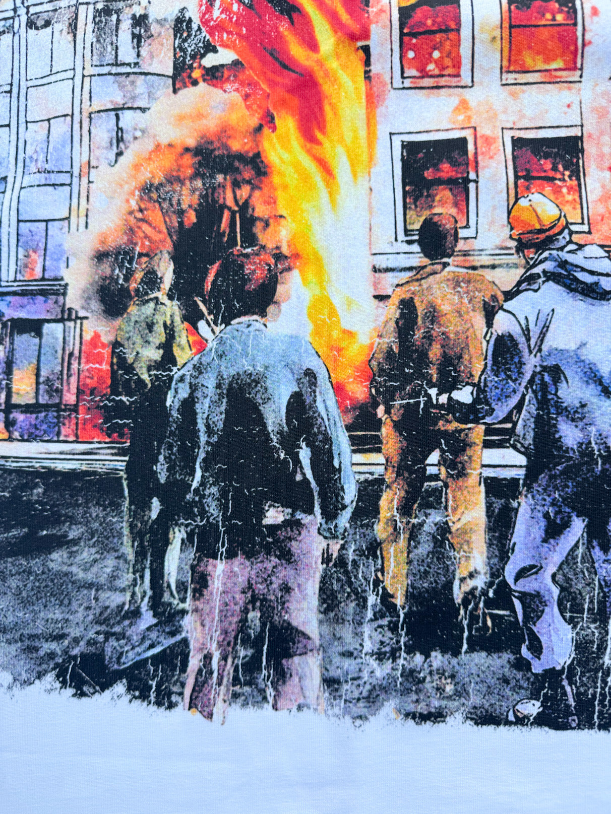 SOS BURN THE BUILDING TEE