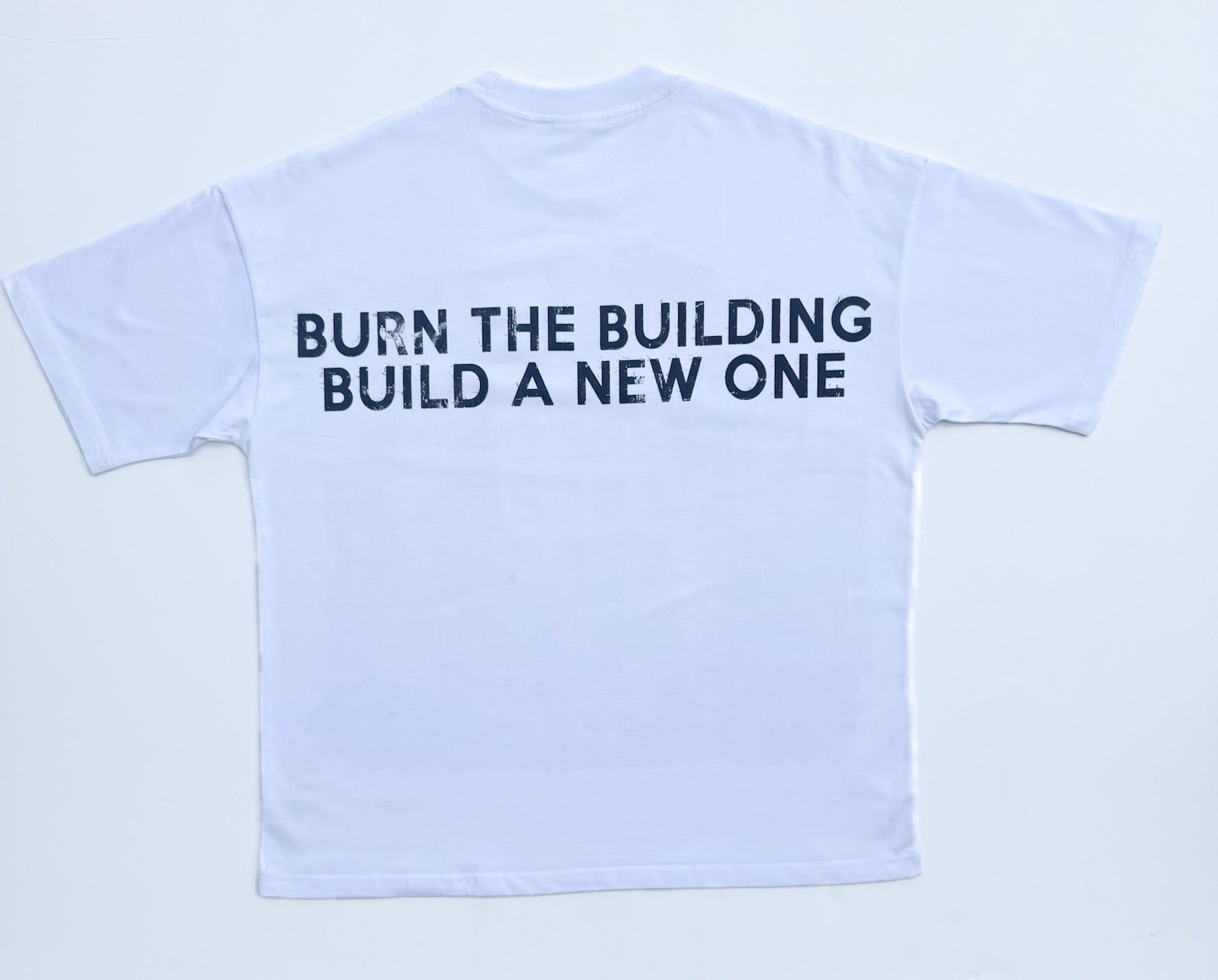 SOS BURN THE BUILDING TEE