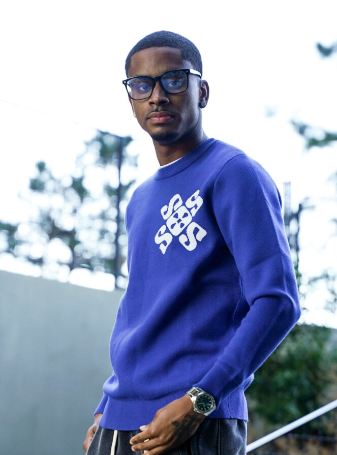 SOS True Blue Knitted Sweathshirt