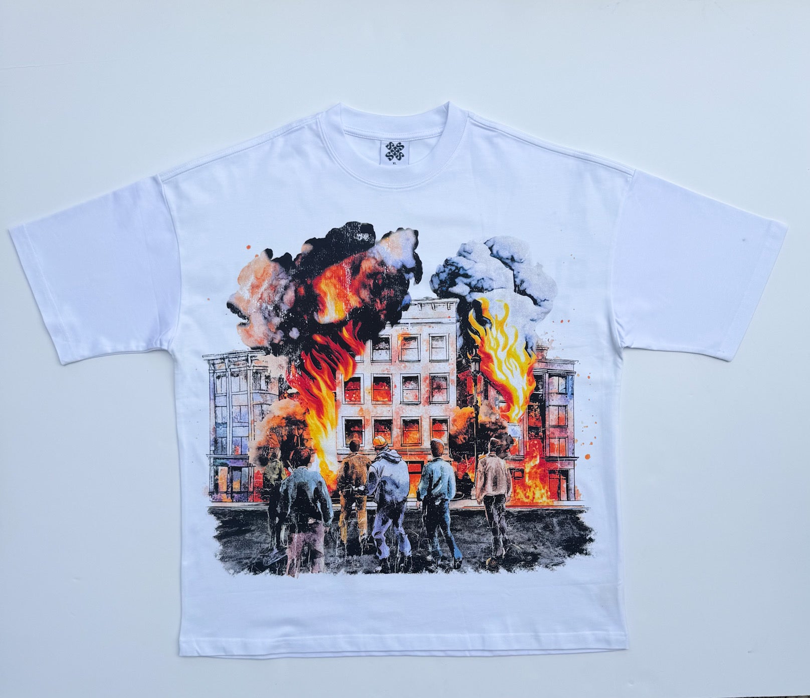 SOS BURN THE BUILDING TEE