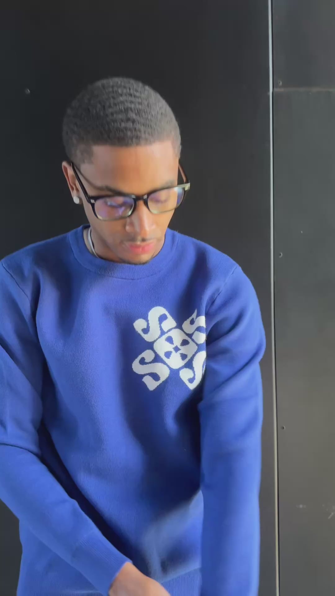 SOS True Blue Knitted Sweathshirt